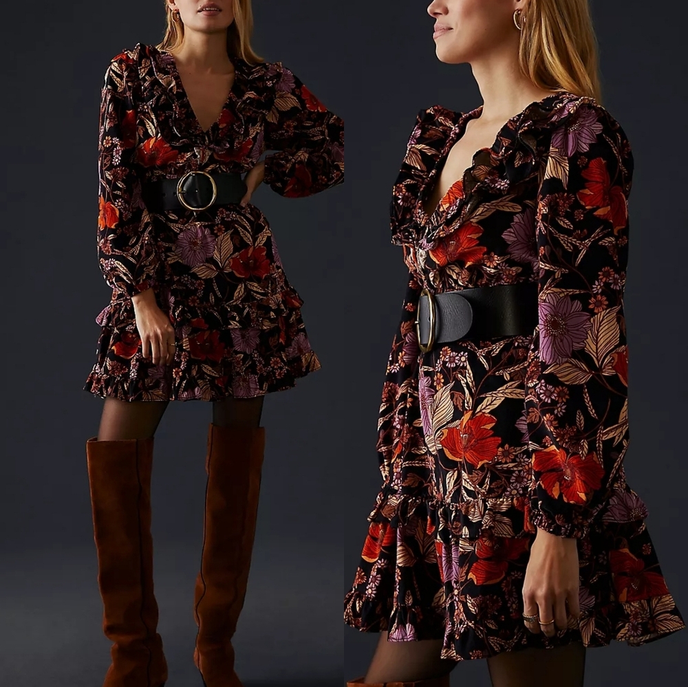 Picro‎ By Anthropologie Floral Long Sleeve Dress
